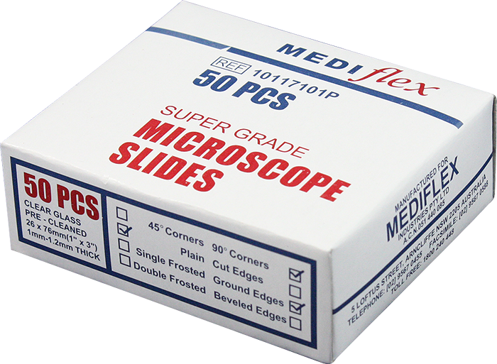 Microscope Slide, Clear, Ground Edges - Mediflex Industries